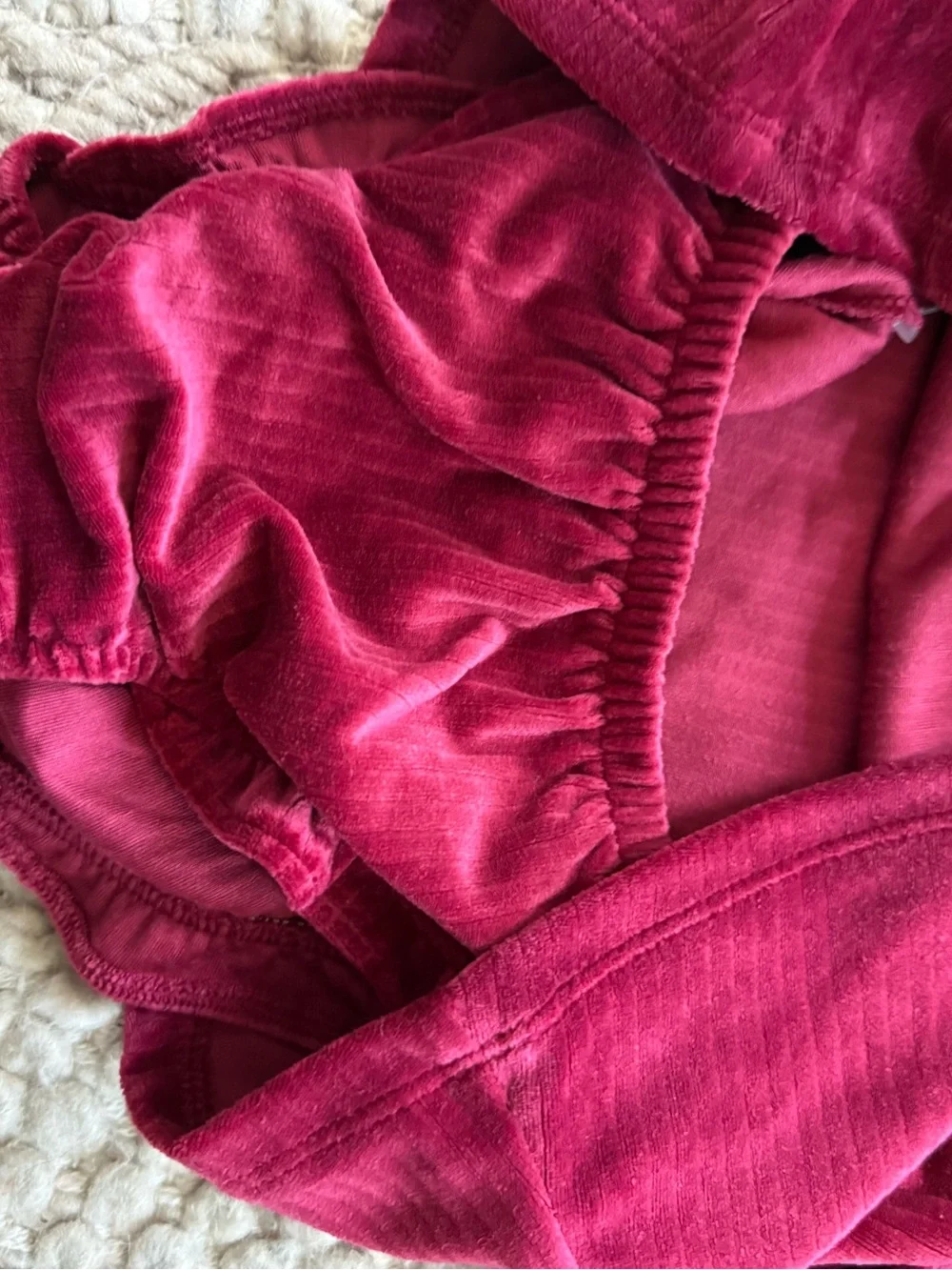 Carter's Girls burgundy velour Two-Piece Set dress and bloomers soft NWT 9 month